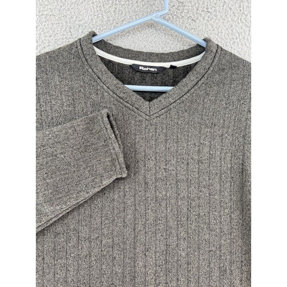 Rohan Men's‎ Grey RIDGEWAY Embroidered V-Neck Long Sleeve Jumper Large Sweater